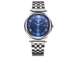 Reloj De Pulsera Informal De Negocios Para Hombre Con Números Romanos, Cuarzo Azul, Plateado.
