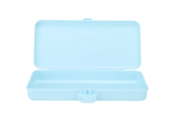 Caja organizadora para herramientas de manicura y uñas con lima y empujador de acero - Azul