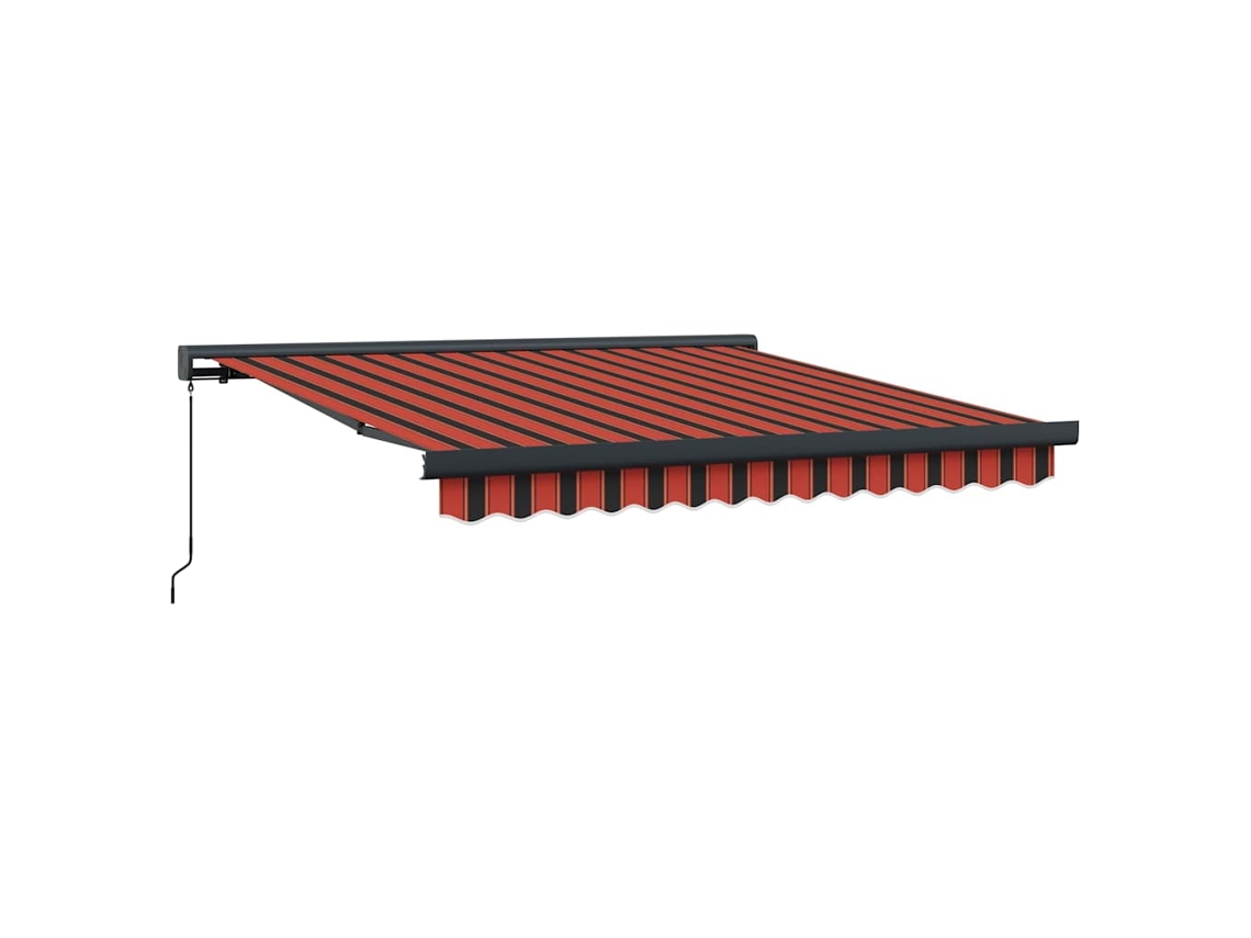 Maison Exclusive - Toldo Retráctil Aluminio Y Tela Naranja Y Marrón 3,5x2,5 M
