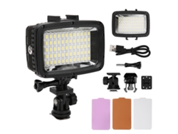 Foco LED sumergible e impermeable para cámaras réflex y de vídeo.