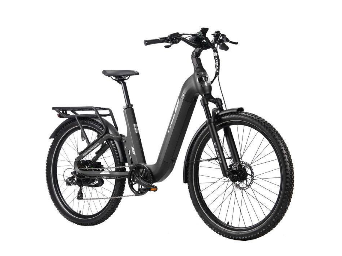 Bicicleta eléctrica TTGO E-SUVO de 27,5", batería de 48 V y 15 Ah, Shimano de 7 velocidades,