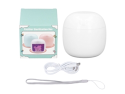 Caja Portátil De Limpieza De Chupetes Con Luz Uv Y 2 Luces Led Recargables, Color Blanco.