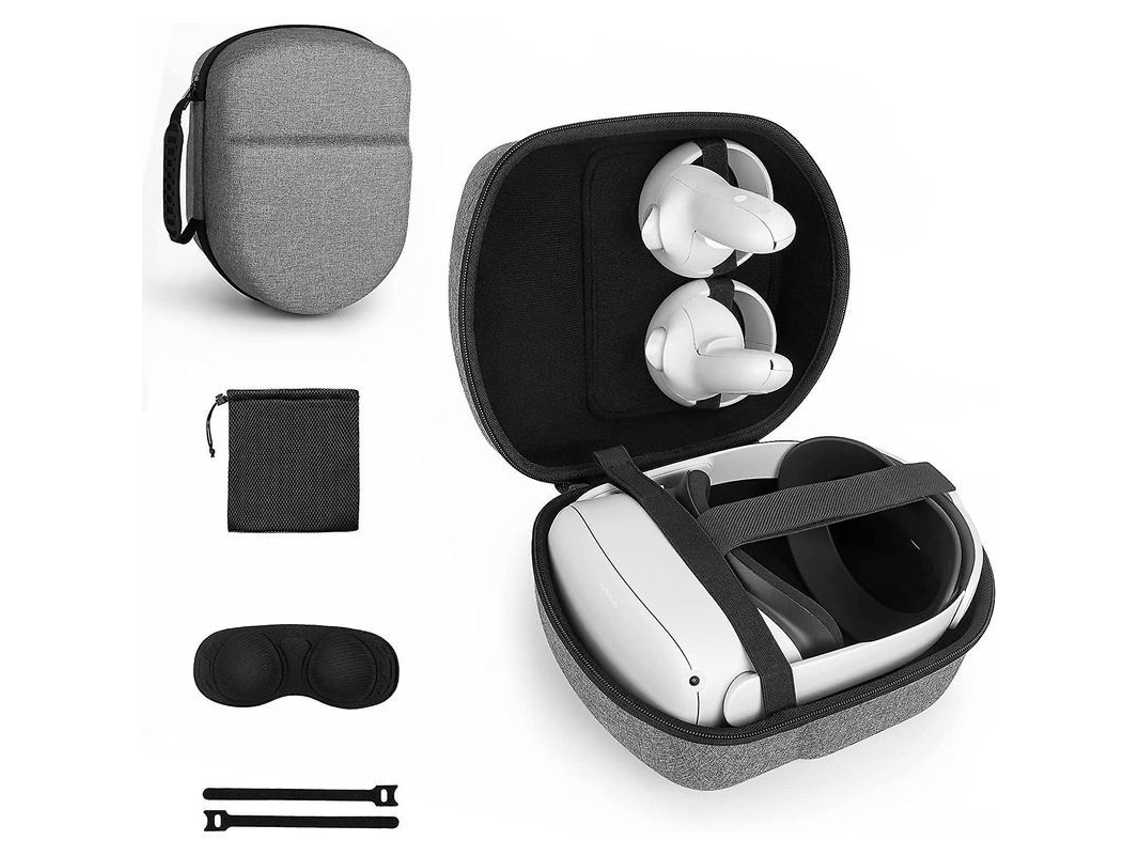 Estuche de transporte Elite 2026 con correa para Oculus Quest y Quest 2, estuche rígido de EVA con acolchado suave y bolsillo de malla.