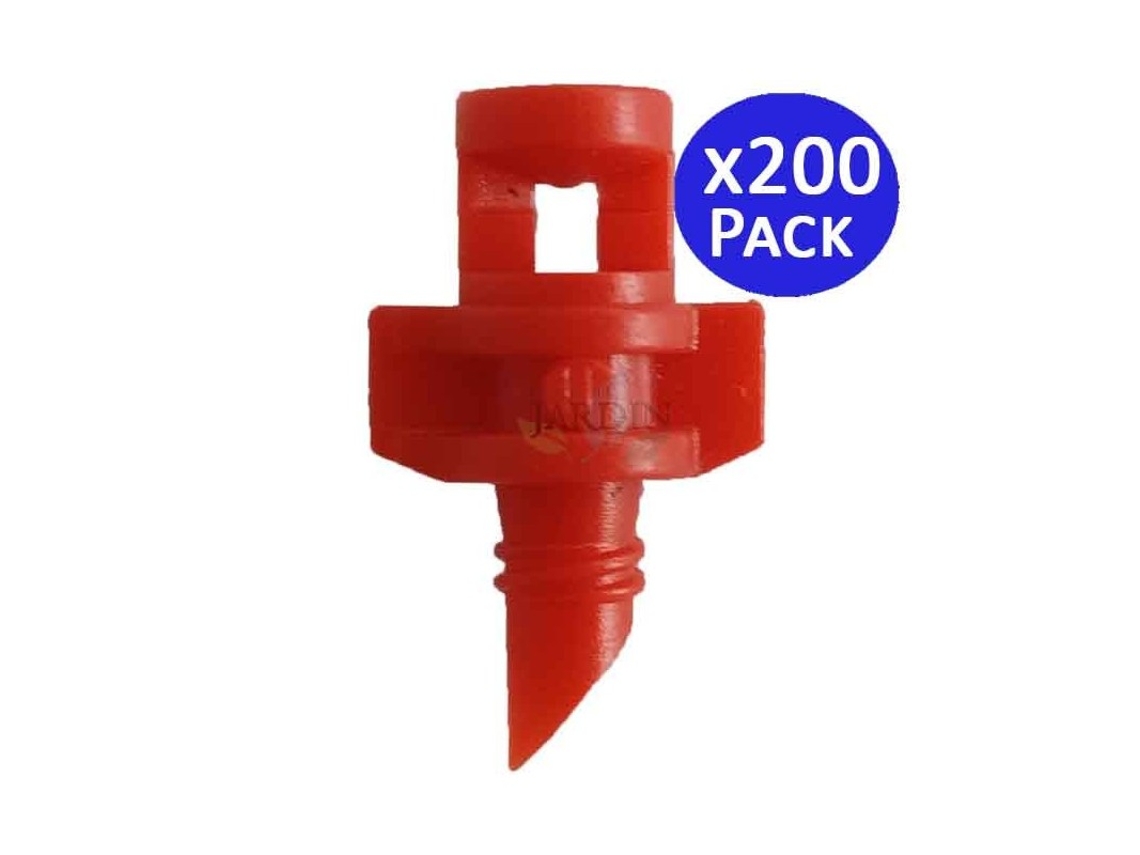Microaspersor de Riego 360º Rojo Alcance 1 a 1,5 Metros Pack 200 SUINGA