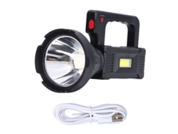 Linterna Con Foco Recargable Por Usb, Doble Fuente De Luz, Indicador Inteligente De Batería Y 5 Modos.
