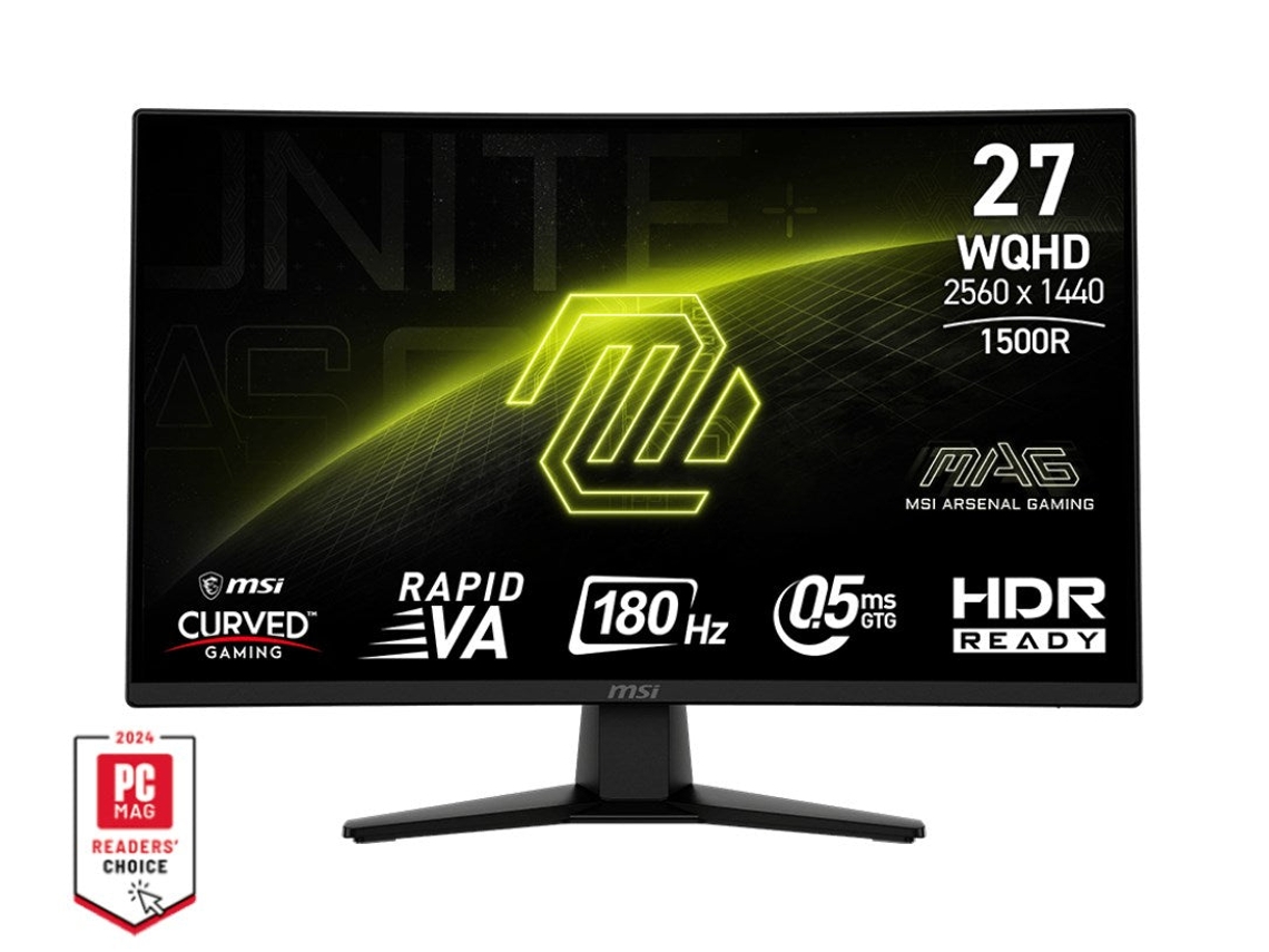 Monitor gaming curvo mag 274cqfde 68,6cm qhd va 169 hdmi/dp 180hz 0,5ms clase energética f (9s6 3ce31t 014) msi (27)