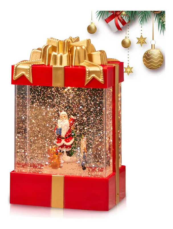 Nueva caja de música de cristal para adornos navideños Comvayotoy