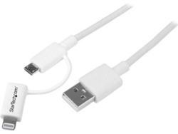 Cable STARTECH.COM 1m Lightning o Micro USB a USB - Blanco