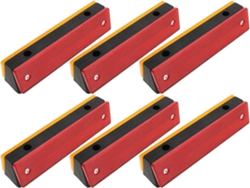Juego De 6 Marcadores Reflectantes Rectangulares De Doble Cara Para Seguridad Vial, Rojos Y Amarillos.