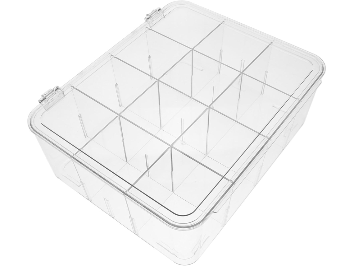 Caja De Almacenamiento De Plástico Con Diseño Elegante Y Sencillo Y Compartimentos.