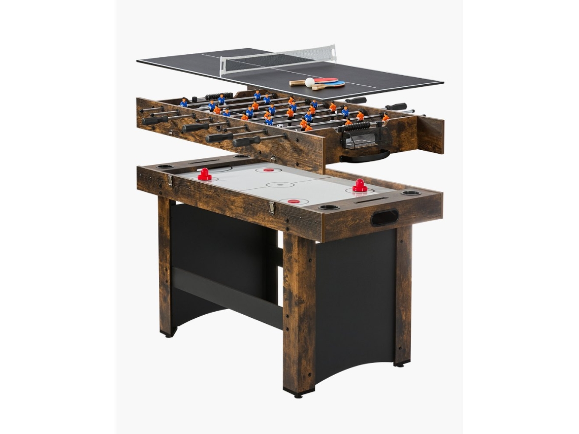 Mesa de juego 3 en 1 con air hockey, futbolín y tenis de mesa Tekmaquinas