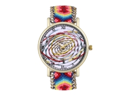 Reloj De Cuarzo Unisex Con Correa De Lana Tejida, Dial Redondo Simple Y Elegante