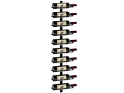 Botellero De Acero Para Pared Con Capacidad Para 10 Botellas, Ideal Para Cocina, Bar, Comedor O Bodega. Color Negro.