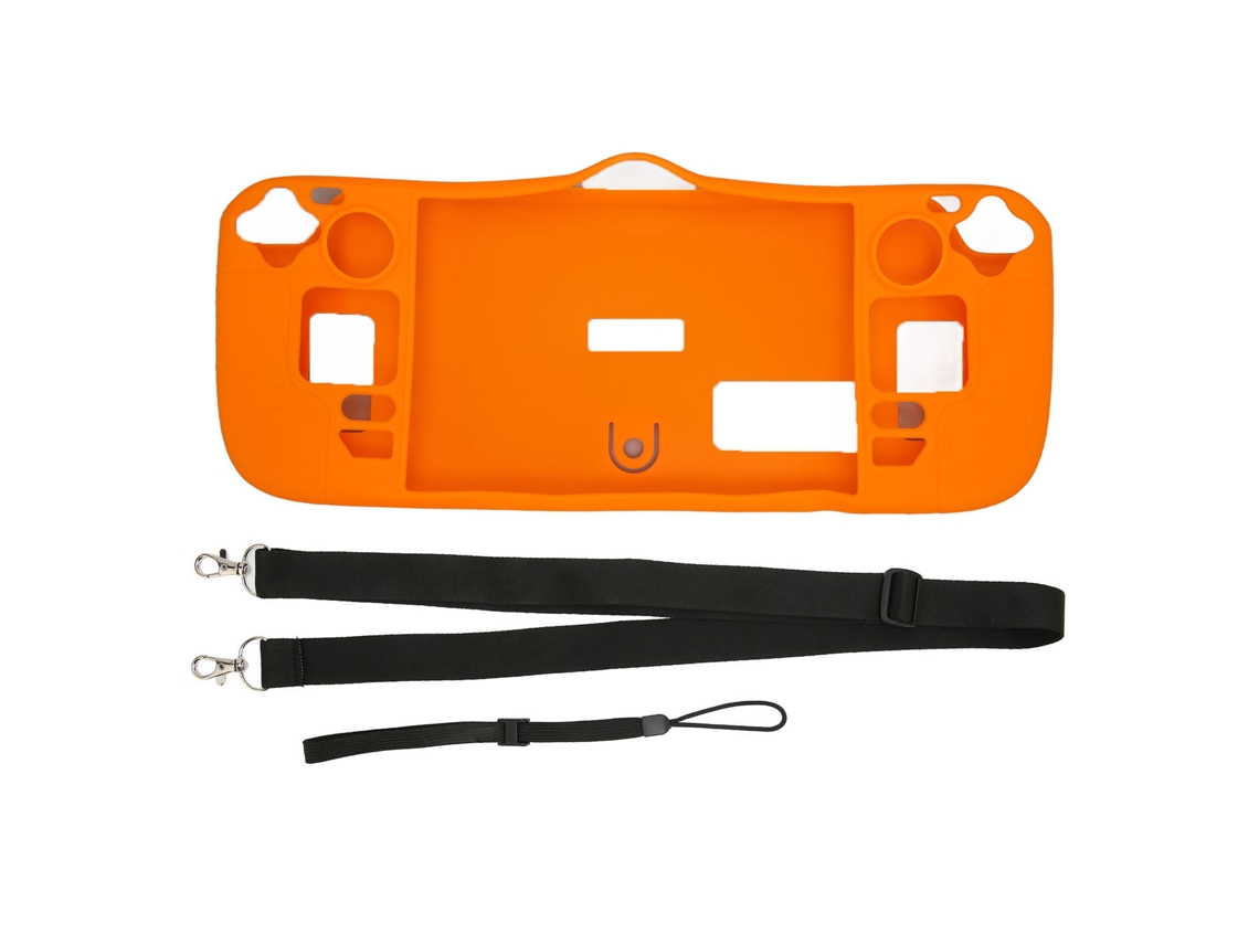 Cubierta Protectora De Silicona Con Cordón Para Steam Deck Naranja Resistente A Arañazos Y Deslizamientos
