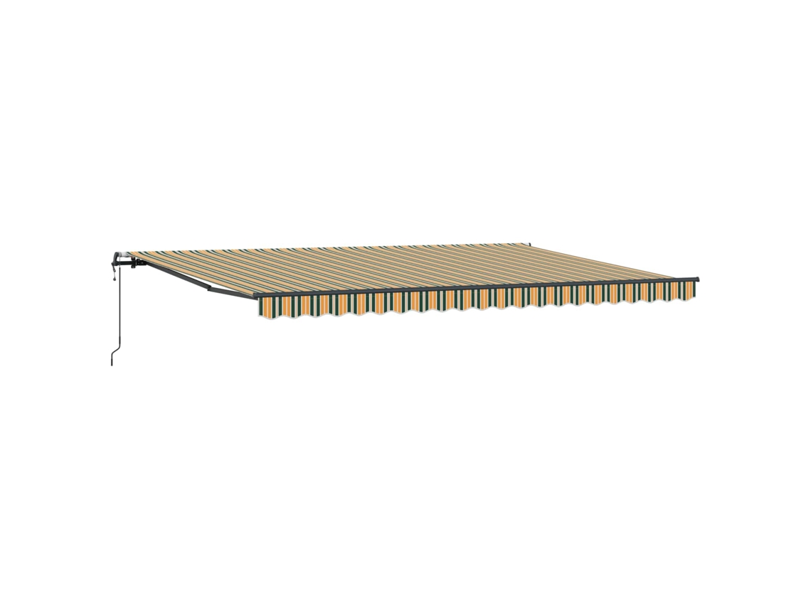 Maison Exclusive - Toldo Retráctil Verde Y Amarillo 500 X 350 Cm Tela Y Aluminio