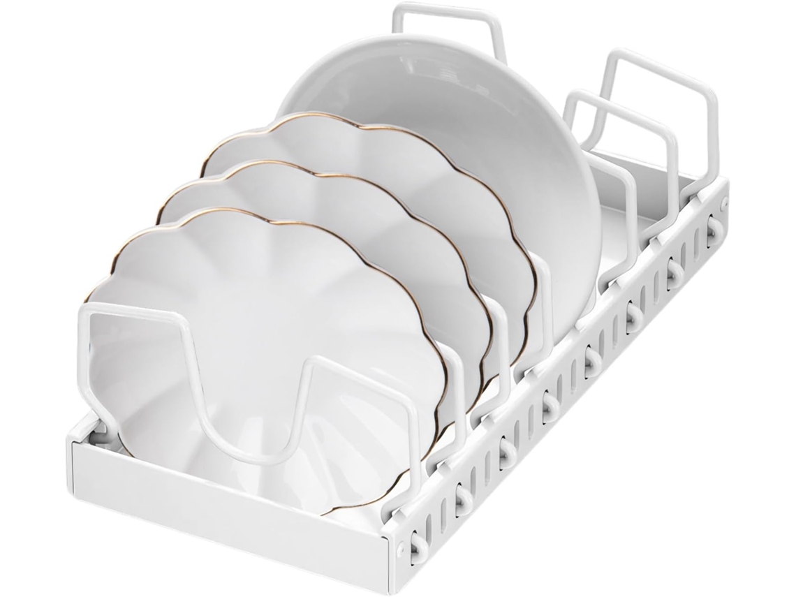 Organizador Extraíble Para Tapas De Ollas | Soporte Adhesivo Ajustable Con Polea – Para