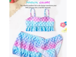 Traje De Baño De Sirena Para Niñas, 3 Piezas, Lindo Bikini Para La Playa, Verano, Moda Infantil.
