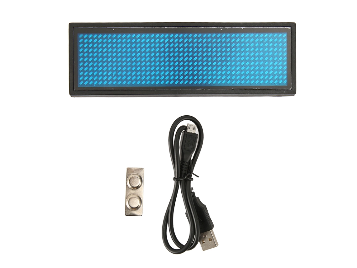 Rebe-tarjeta Led Programable Con Nombre Desplazable Azul, Brillo Ajustable Y Imán Para Hoteles Y Restaurantes