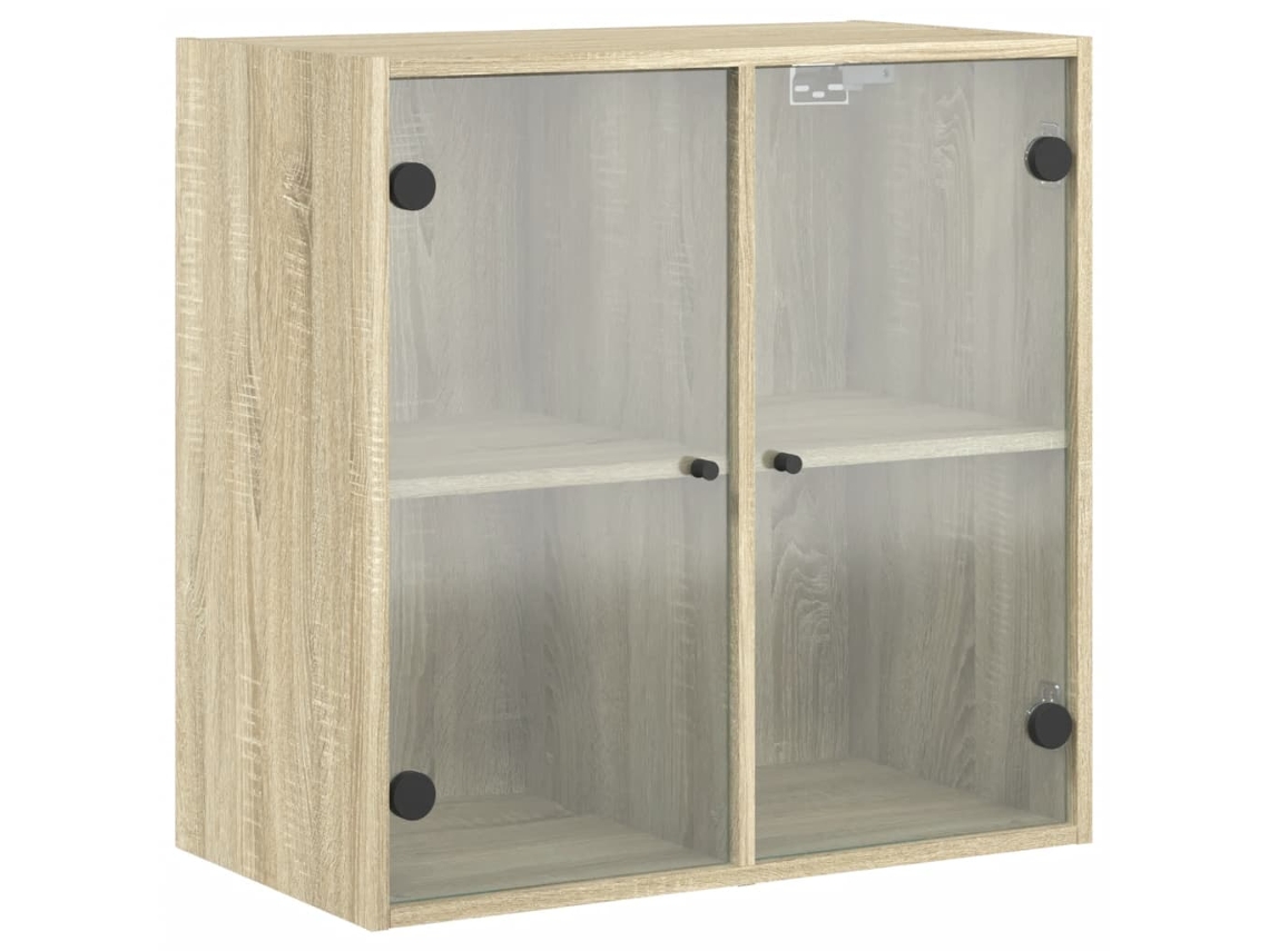 Maison Exclusive - Mueble De Pared Puertas De Vidrio Roble Sonoma 68x37x68,5 Cm