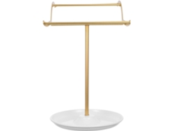 Elegante Soporte Metálico De Doble Cara Para Diademas Con Bandeja Organizadora Vertical.