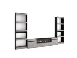 Muebles de Salón para TV 320x186x35cm Para TV hasta 80 Chimenea eléctrica Cemento