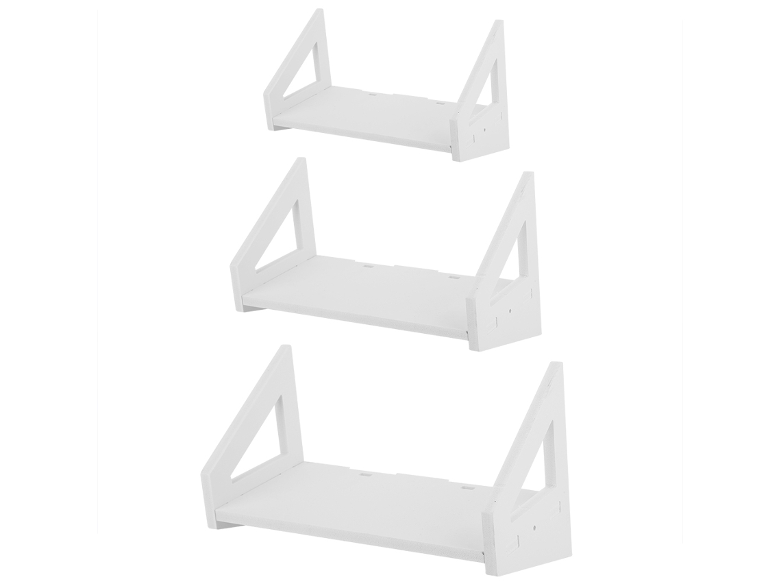 VVJIJILLY Conjunto De 3 Prateleiras Flutuantes, Para Livros E Decoração, Branca.