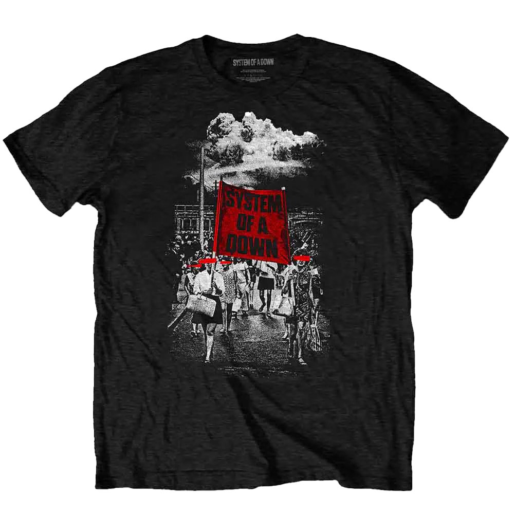 Camiseta unisex System Of A Down Banner Marches Rockinstone Talla:s