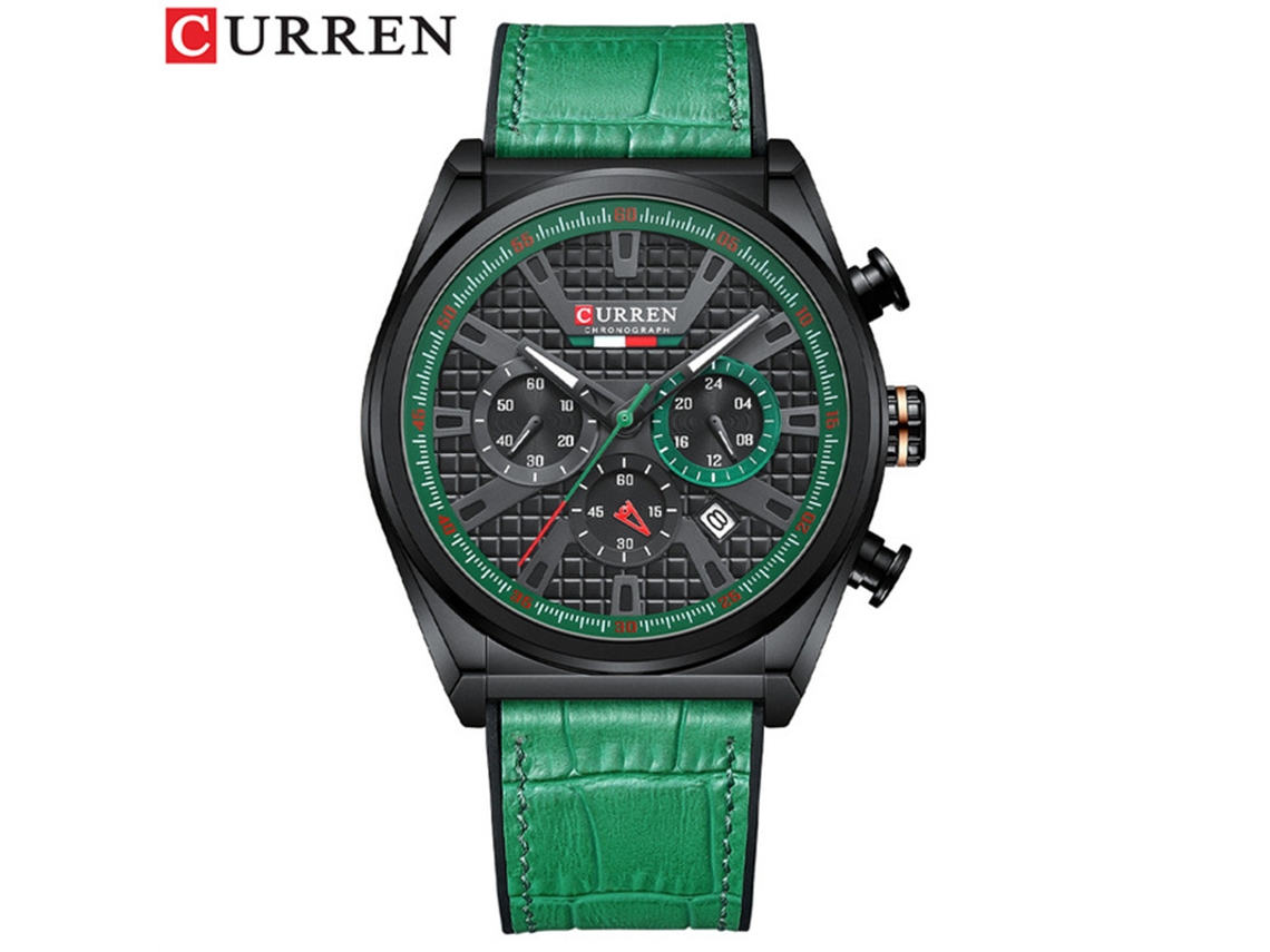 Reloj De Pulsera Moderno Para Hombre, Resistente Al Agua, Con Seis Manecillas, Esfera Grande Y Calendario, Multifuncional Y Elegante (verde).