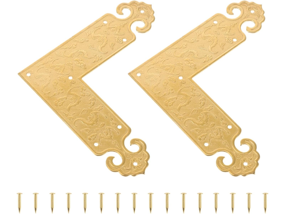 Protectores De Esquina De Latón, Chapados En Oro, Refuerzos Decorativos Para Muebles.