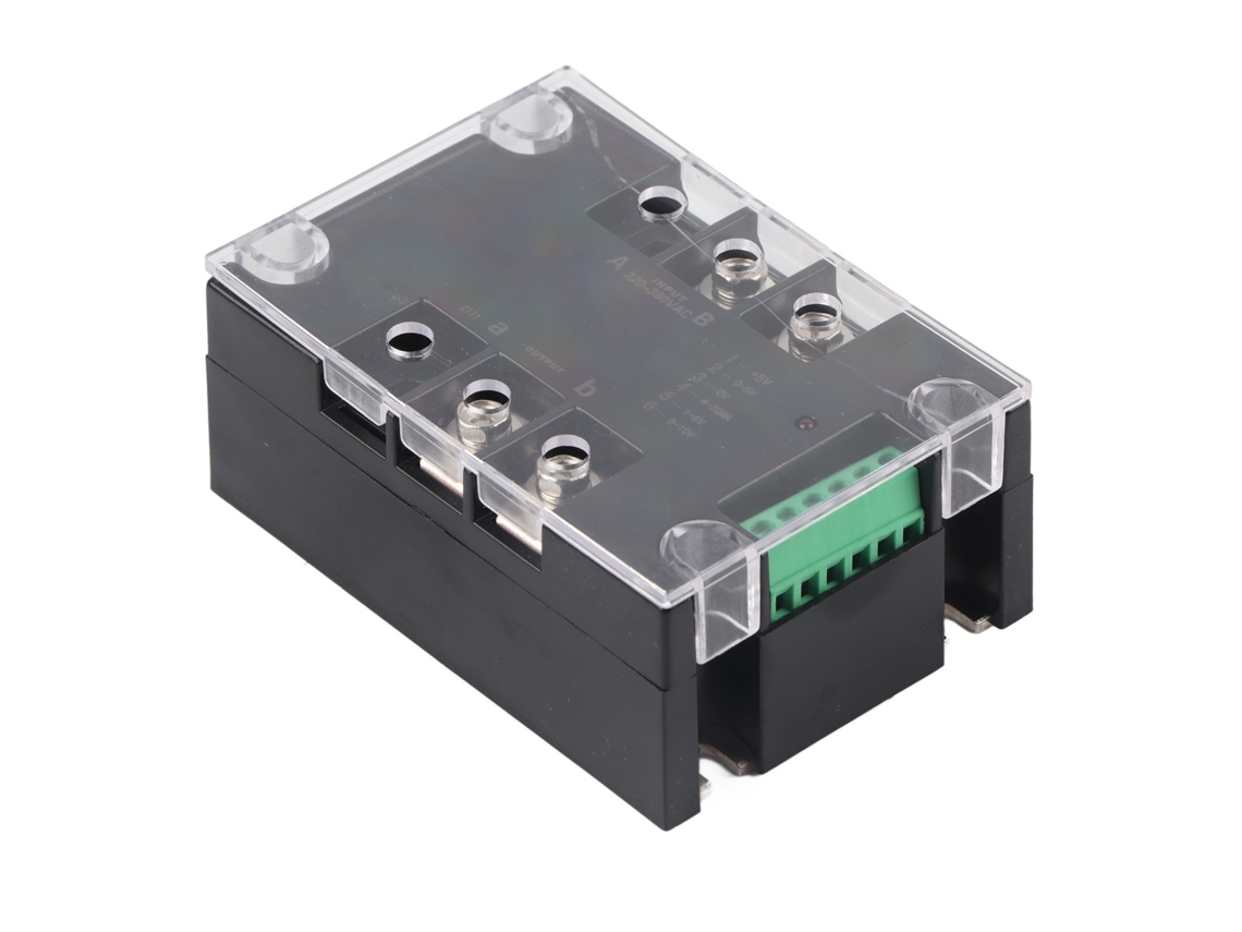 Regulador de voltaje monofásico Omni SSR de estado sólido, 220-380 VCA, 120 W, disipador de calor parcial.