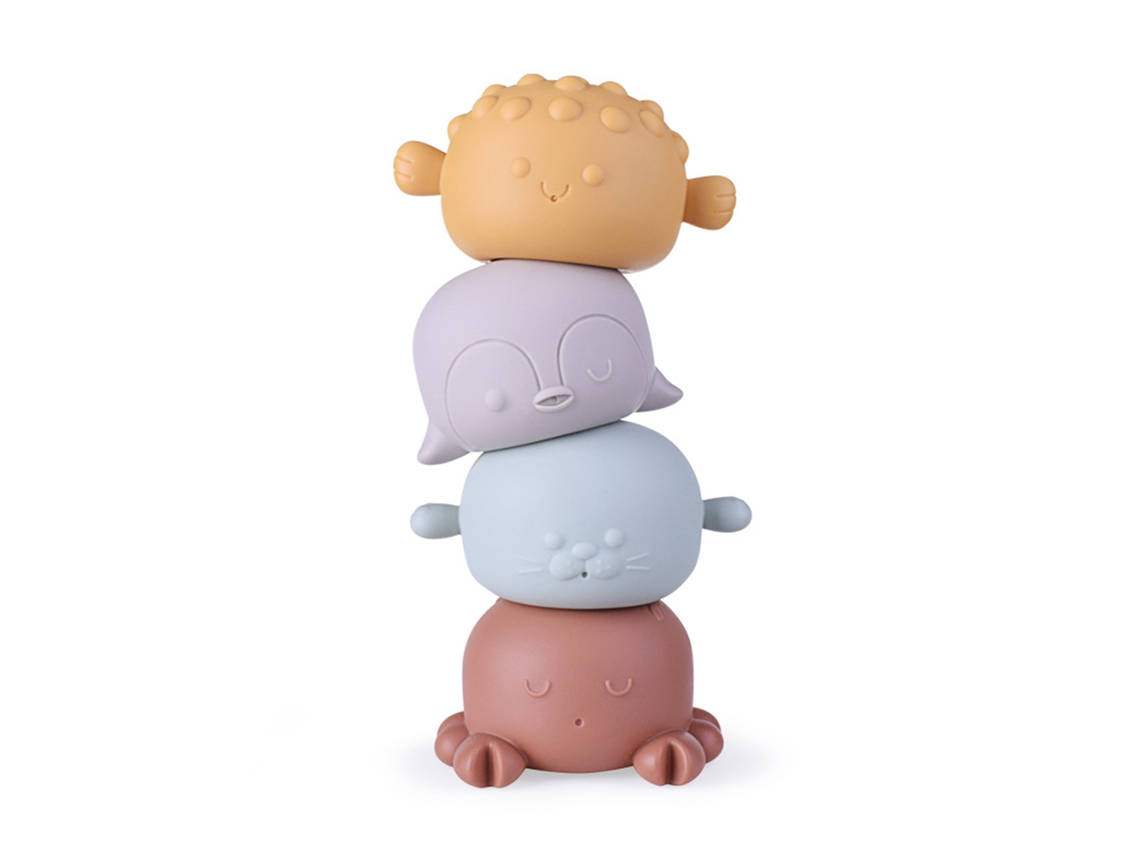 Juguetes De Baño Suaves Y Apilables Para Bebés: Animales Con Juguetes Que Lanzan Agua.