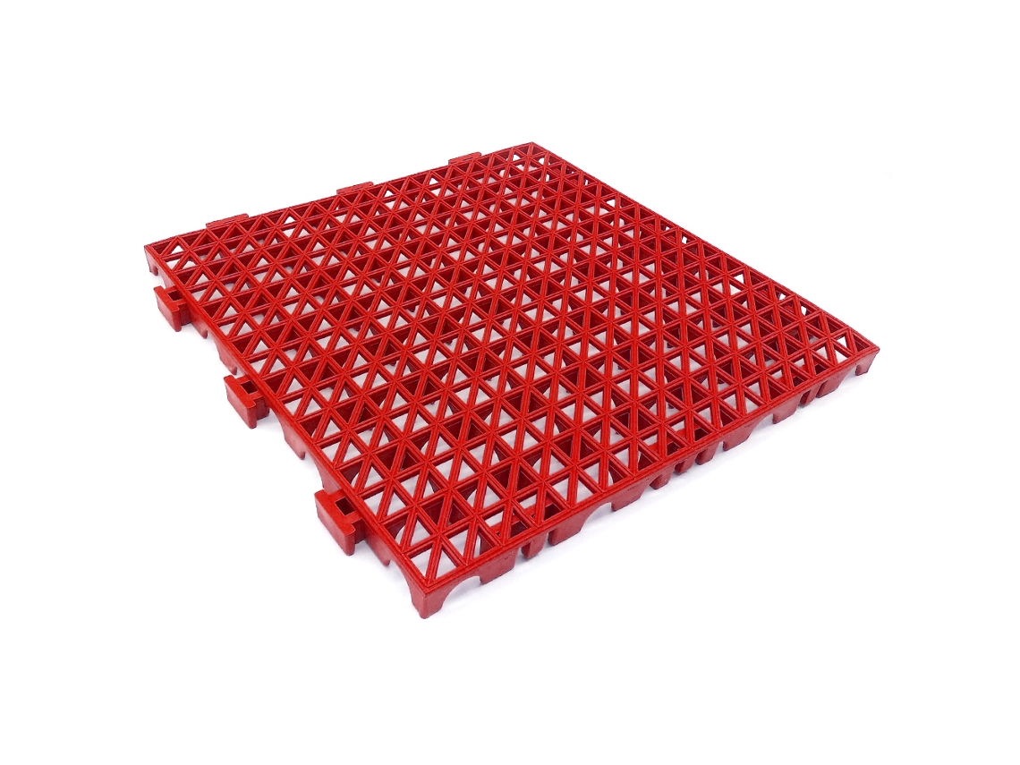 Pack Ahorro 24 Losetas Pvc Reforzado 33x33x2cm (≈2,6m² - Rojo) - Piscinas, Garajes, Talleres, Zonas Húmedas, Paso De Vehículos, Lavaderos De Coches