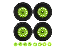 Neumáticos Rc Short Course Escala 1/10 Para Camiones Arrma Senton Traxxas Slash Con Hexágono De 12 Mm, 14 Mm Y 17 Mm, Color Verde.