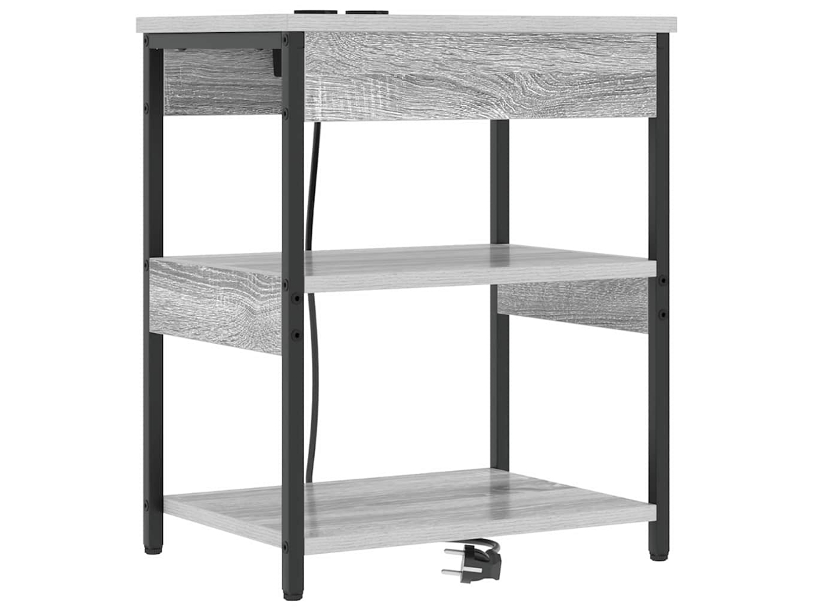 Mesilla de noche Sonoma gris 41 x 31 x 51 cm EXCLUSIVA MAISON