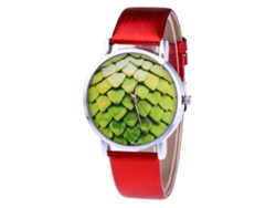 Reloj De Cuarzo Unisex Con Correa De Cuero Pu Moda Simple T434-yx Rojo