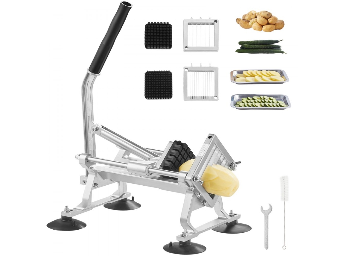 Cortadora y rebanadora de verduras profesional de acero inoxidable Tekmaquinas con cuchillas extraíbles