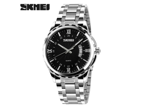 Relojes de Cuarzo para Hombre Relojes de Pulsera Impermeables con Fecha,Reloj Luminoso de Acero Inoxidable-Tira de Acero Negro LUUCOZK