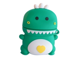 Caso Protector Antichoque Para Airpods 1/2 Funda De Silicona De Dinosaurio Para Auriculares Verde