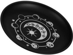 Bandeja Decorativa Redonda De Acero Inoxidable Negro Con Bordes Redondeados.