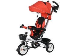 Triciclo 6 En 1 Con Cinturón De Seguridad Plegable, Capota, Cesta, Pedales, Capacidad De 25 Kg, Rojo, Para Niños De 1 A 5 Años.