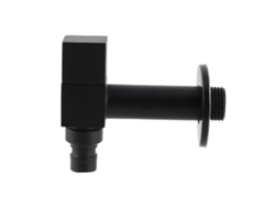 Llave de grifo de agua cuadrada G1/2, cobre frío, para lavadora individual, color negro