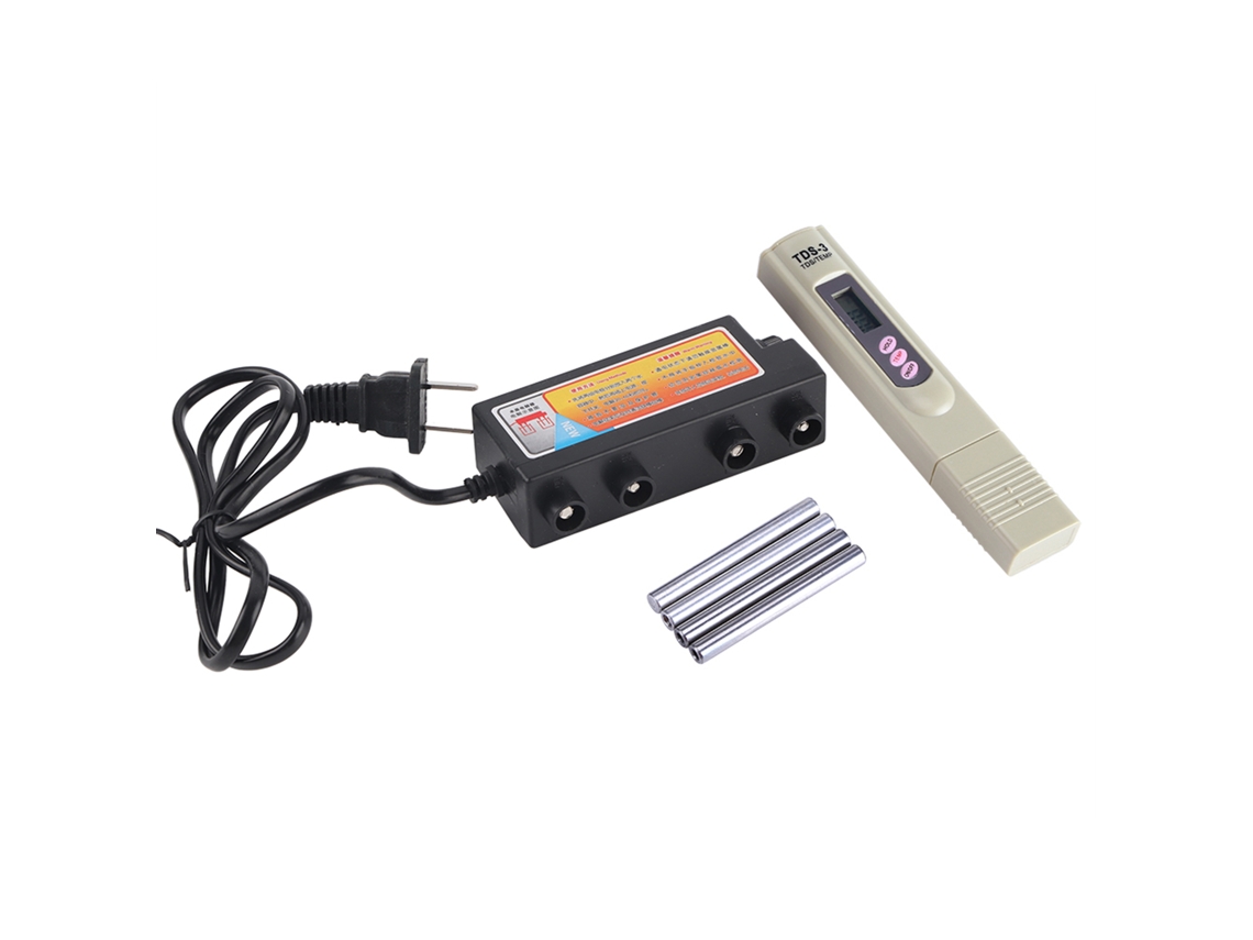 Medidor Digital De Tds Para Análisis De Calidad Del Agua Con Electrolizador Y Barras De Hierro.