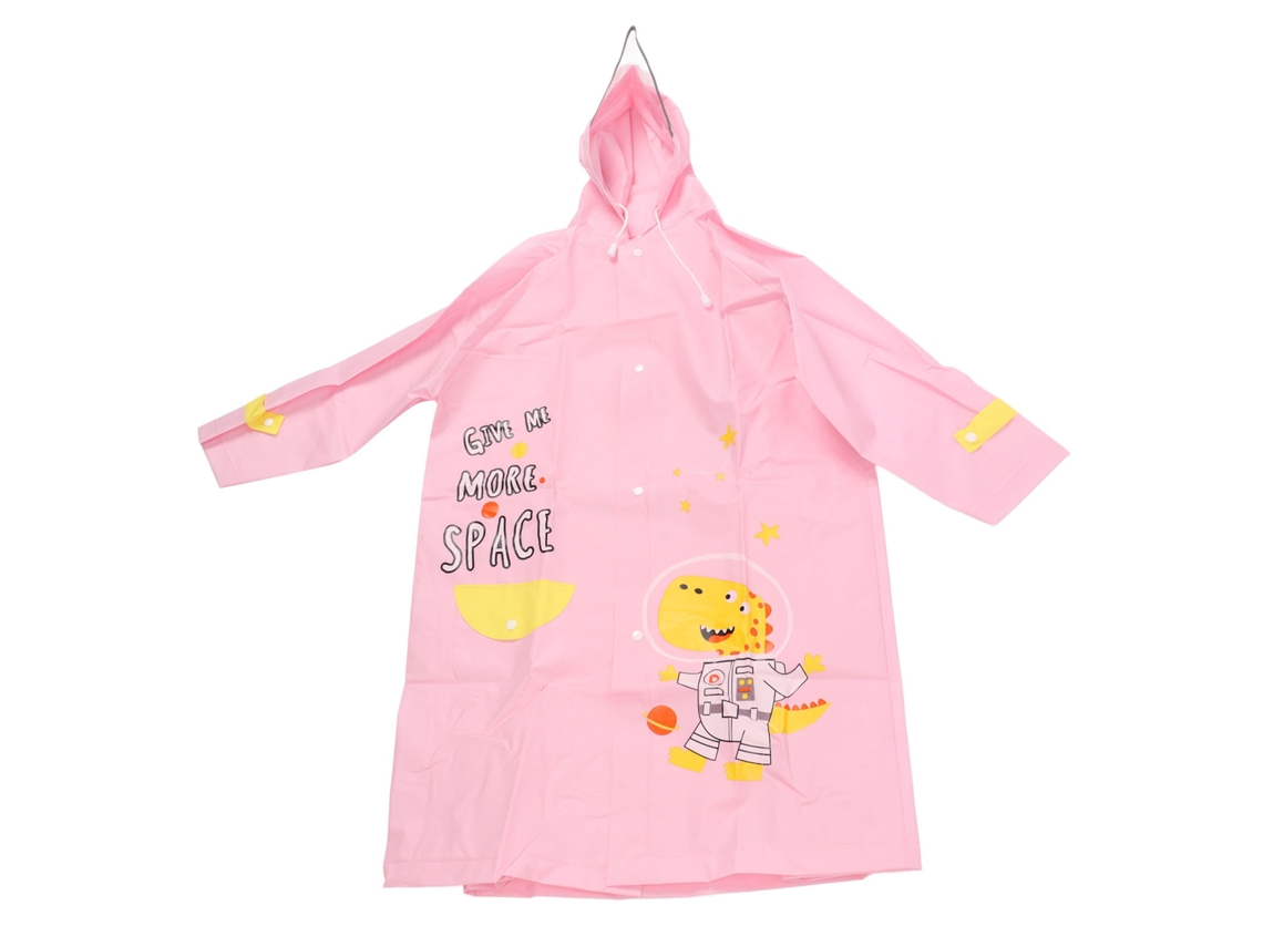 Traje De Lluvia Infantil Impermeable Con Capucha Y Visera Extendida, Diseño De Dibujos Animados, Rosa, Talla Xl
