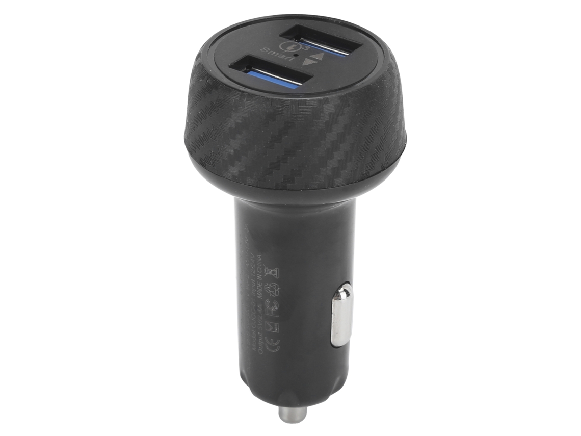 Cargador De Coche (carga Rápida Qc3.0 Usb Doble) 18w 5.4a Cargador De Coche Moderno Y Nuevo Para Teléfonos Móviles