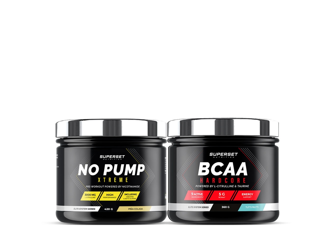 Programa de entrenamiento intensivo de nutrición BCAA Hardcore Tutti Frutti No Pump Xtreme Pina Colada Superset