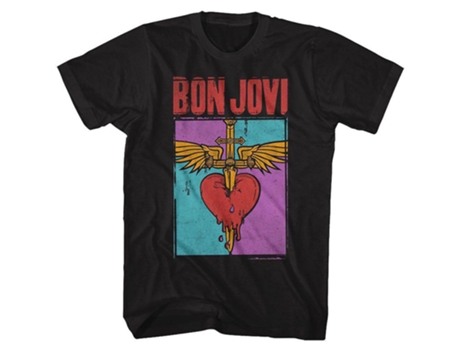 Camiseta ROCKINSTONE Bon Jovi Corazón Y Daga (S)