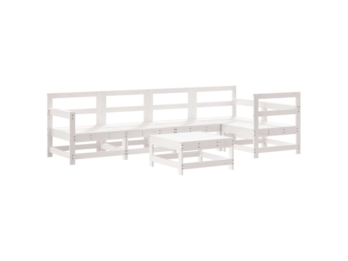 Maison Exclusive - Juego De Muebles De Jardín 6 Piezas Madera Maciza Pino Blanco