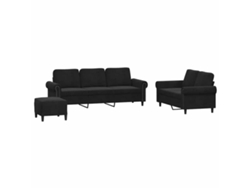 Maison Exclusive - Juego De Sofás Con Cojines 3 Piezas Terciopelo Negro