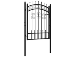 Maison Exclusive - Puerta De Valla Kampen Con Punta De Lanza Negra, 103x125 Cm, Acero