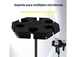 Soporte De Micrófono Multifuncional, Estante De Exhibición Y Almacenamiento De Micrófono De Plástico, Puede Contener 6 Micrófonos.